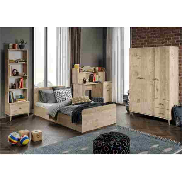 WENCE Modern Genç Odası Takımı Meşe - 4 Parçalı Ve Tamamı 1. Kalite Mdf