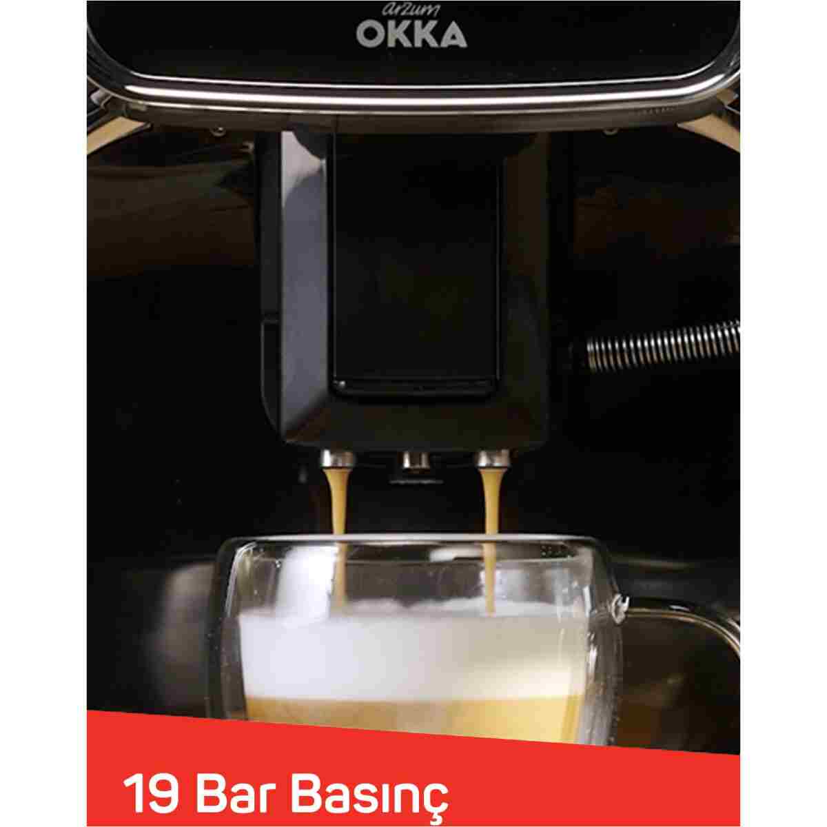 Arzum OK0028 Okka Espresso Pro M Tam Otomatik Espresso Makinesi, 11 Sıcak ve Soğuk İçecek, Bakır - Görsel 13