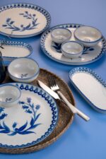 Kütahya Porselen 14 Parça 6 Kişilik Kahvaltı Takımı Ottoman Elegance Mavi - Görsel 6