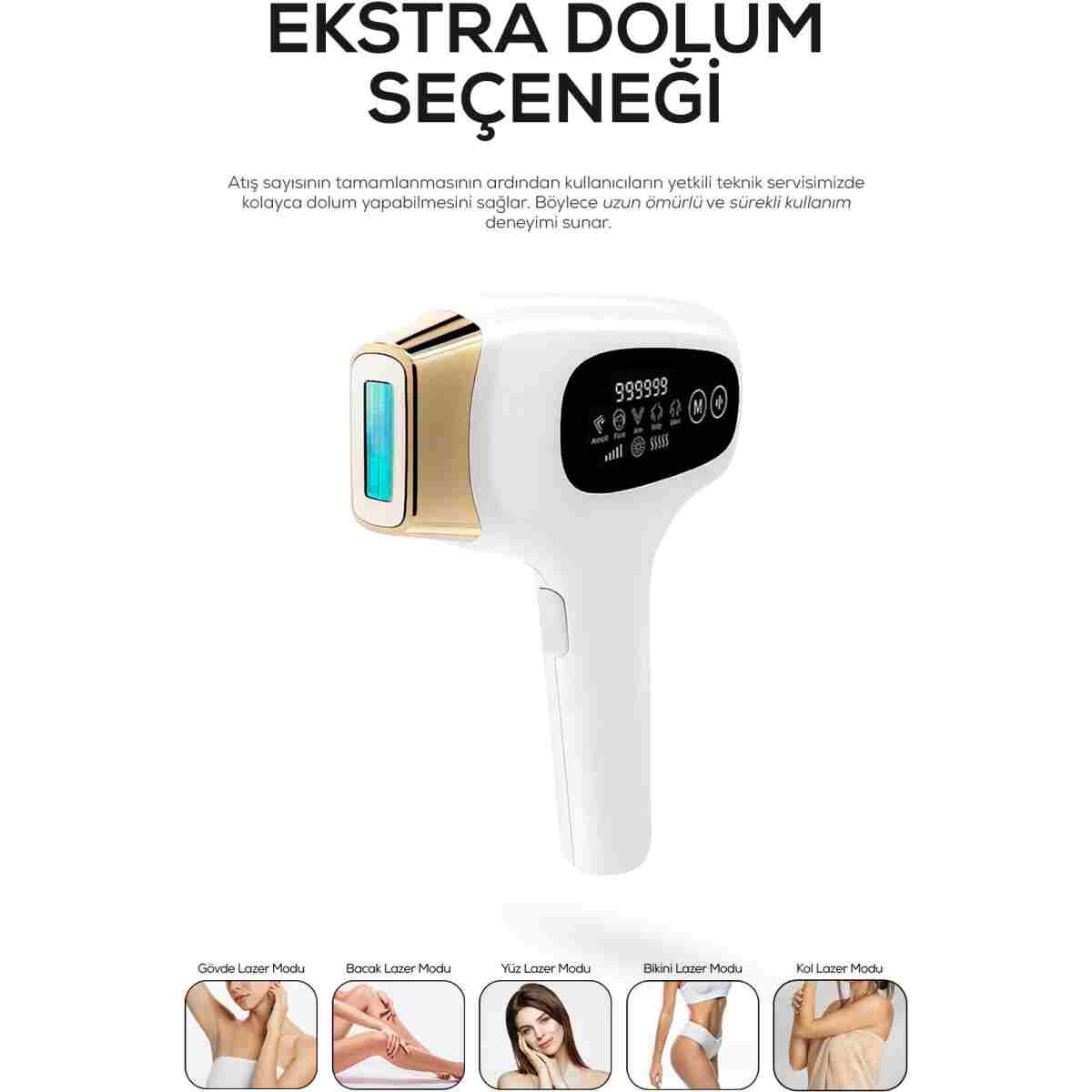 MOEN 999.999 Atım Buz Başlıklı IPL Lazer – Acısız, Hızlı ve Kalıcı Epilasyon - Görsel 3