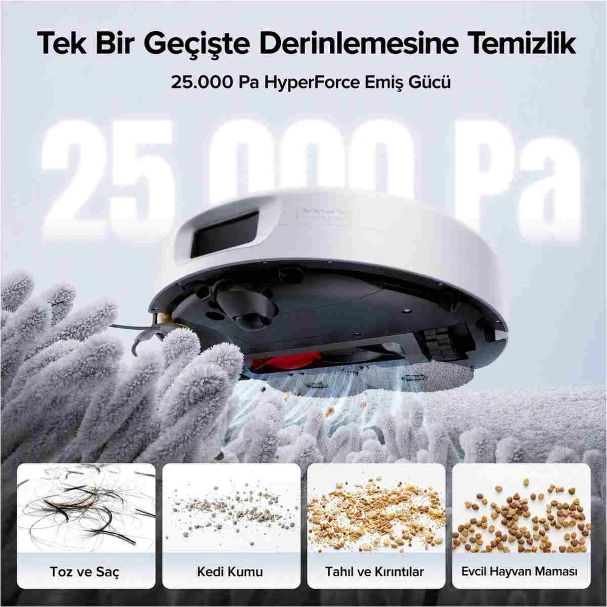 Roborock Qrevo 2 Pro Akıllı Robot Süpürge Beyaz - Görsel 11
