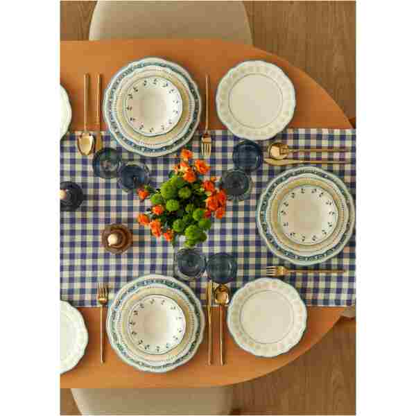 Bella Maison Mabel Stoneware 24 Parça 6 Kişilik Yemek Takımı Mavi