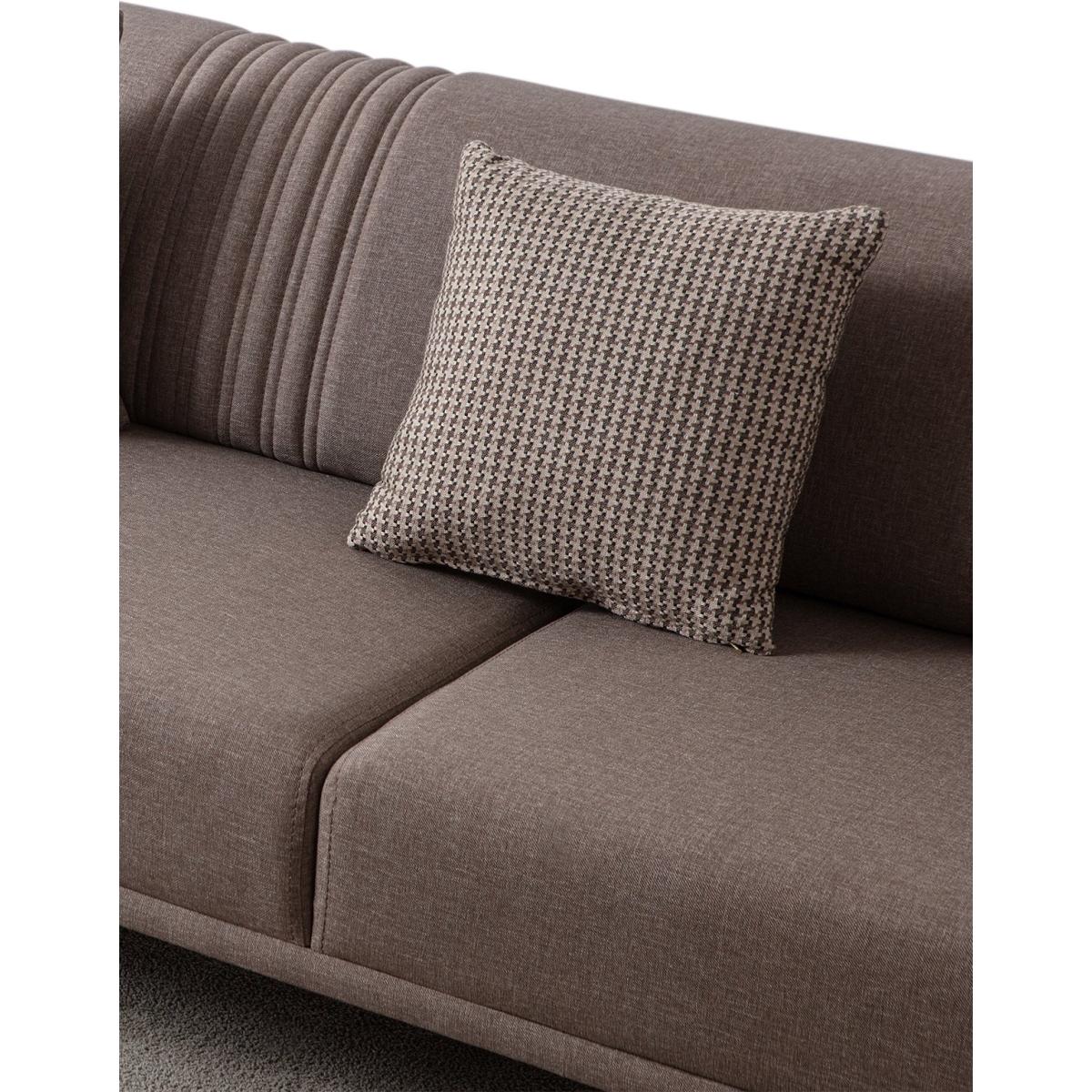EDSY HOME Regnar 3+3+1 Koltuk Takımı Kahverengi - Görsel 5