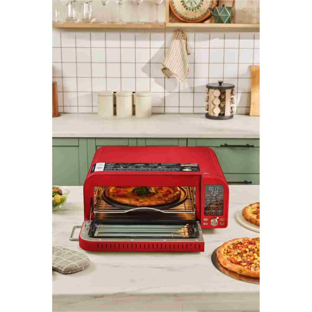 Karaca Multicrust Artisan Retro Pizza Makinesi ve Airfryer Mat Siyah - Görsel 9