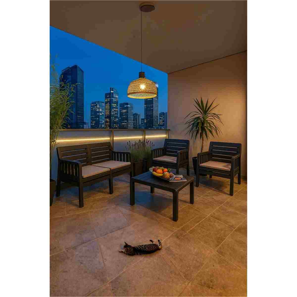 MOBETTO Ada 2+1+1+S Bahçe Takımı / Balkon - Bahçe - Teras Mobilyası - Görsel 2