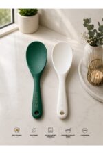 elfnur (2 Adet Ultra Sert Uçlu Silikon Pilav Kaşığı Yüksek Isıya Dayanıklı Yanmaz Yapışmaz 22 Cm - Görsel 9