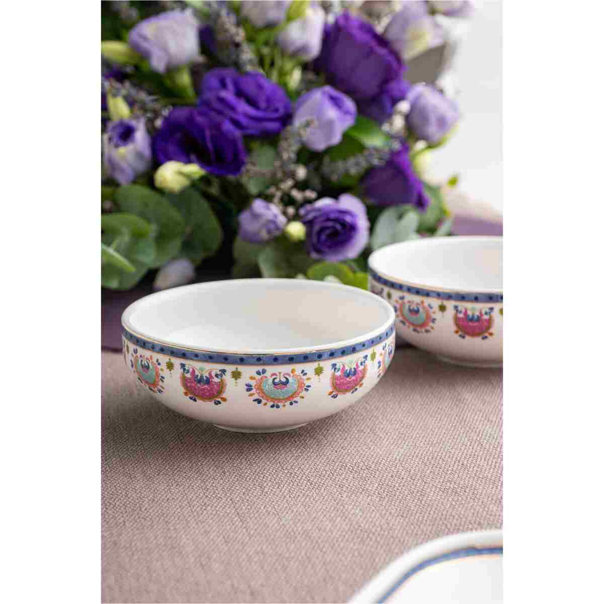 Emsan Ethnic Pink Porselen 32 Parça 6 Kişilik Kahvaltı / Servis Takımı - Görsel 13