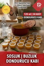 EMORFOHOME 50 Adet Sızdırmaz 120 ml Mini Saklama Kabı Sosluk Buzluk Kabı, Et Suyu, Kemik Suyu, Sos Kabı - Görsel 4