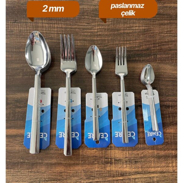 ENASHOP 30 Parça 6 Kişilik Paslanmaz Çelik Çatal Kaşık Takımı 1. Kalite Cemre