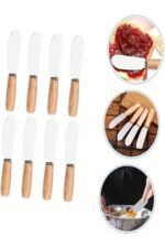 BRE HOME 6 adet bambu saplı paslanmaz çelik tereyağ bal reçel çikolata 12 cm - Görsel 2