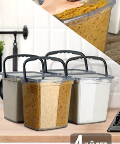 Meleni Home 4'lü Un Ve Bakliyat Kabı 6 Litre - Platin Serisi