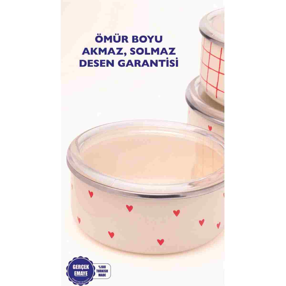 EMAYlab Cupid Vakum Kapaklı Yiyecek Saklama Kabı Seti (OCAKLARDA KULLANILABİLİR) - Görsel 6