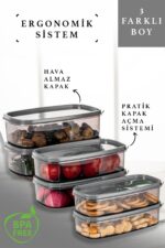 Meleni Home 12'li Set Dikdörtgen Smart Sweet Saklama Kabı Seti Düzenleyici - Platin Serisi - Görsel 2