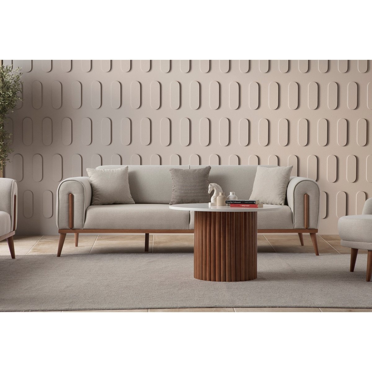 EDSY HOME Riva 3+3 Koltuk Takımı Krem - Görsel 3