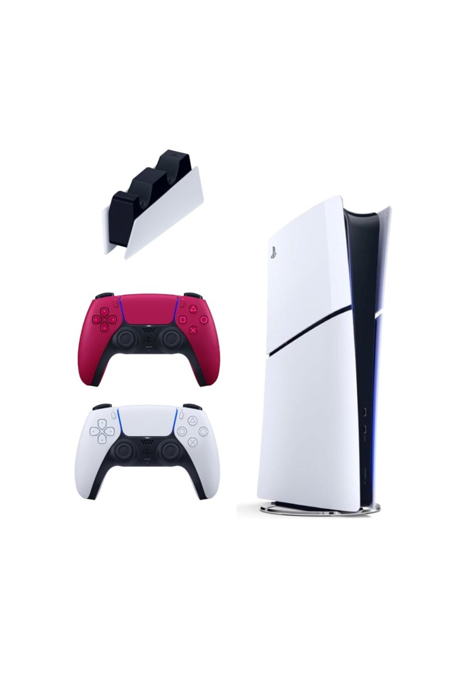 Sony Playstation 5 Slim Digital 825 GB + Şarj İstasyonu + 2. Kırmızı Dualsense İthalatçı Garantili