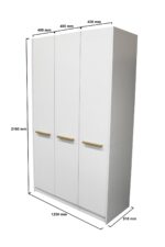 dorpek 6 Raflı 3 Kapaklı Gardırop - 210 cm Y, 125 cm G - Genç Odası ve Yatak Odası Gardırop | Cosmos - Görsel 13
