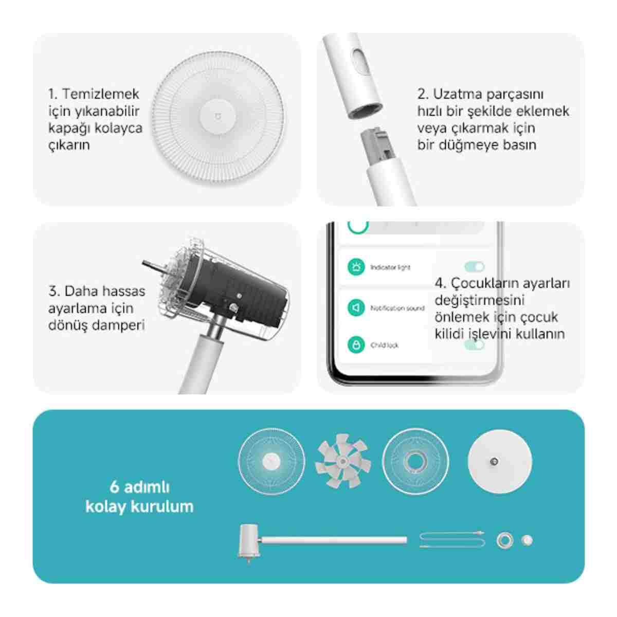 Xiaomi Mi Smart Standing Fan 2 Vantilatör - Görsel 14