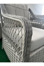 Tu Tienda PETRA 3+1+1+MASA+2PUF BAHÇE BALKON MOBİLYASI,GRİ RATTAN/VİZON KUMAŞ - Görsel 3