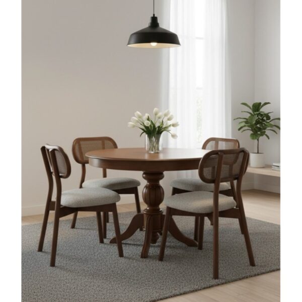 KleinHaus Furniture İbiza Masa Takımı, Ahşap Masa Takımı, 4 Sandalyeli Mutfak, Salon Masa Takımı