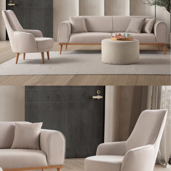 EDSY HOME Rebull 3+1 Koltuk Takımı Sütlü Kahve