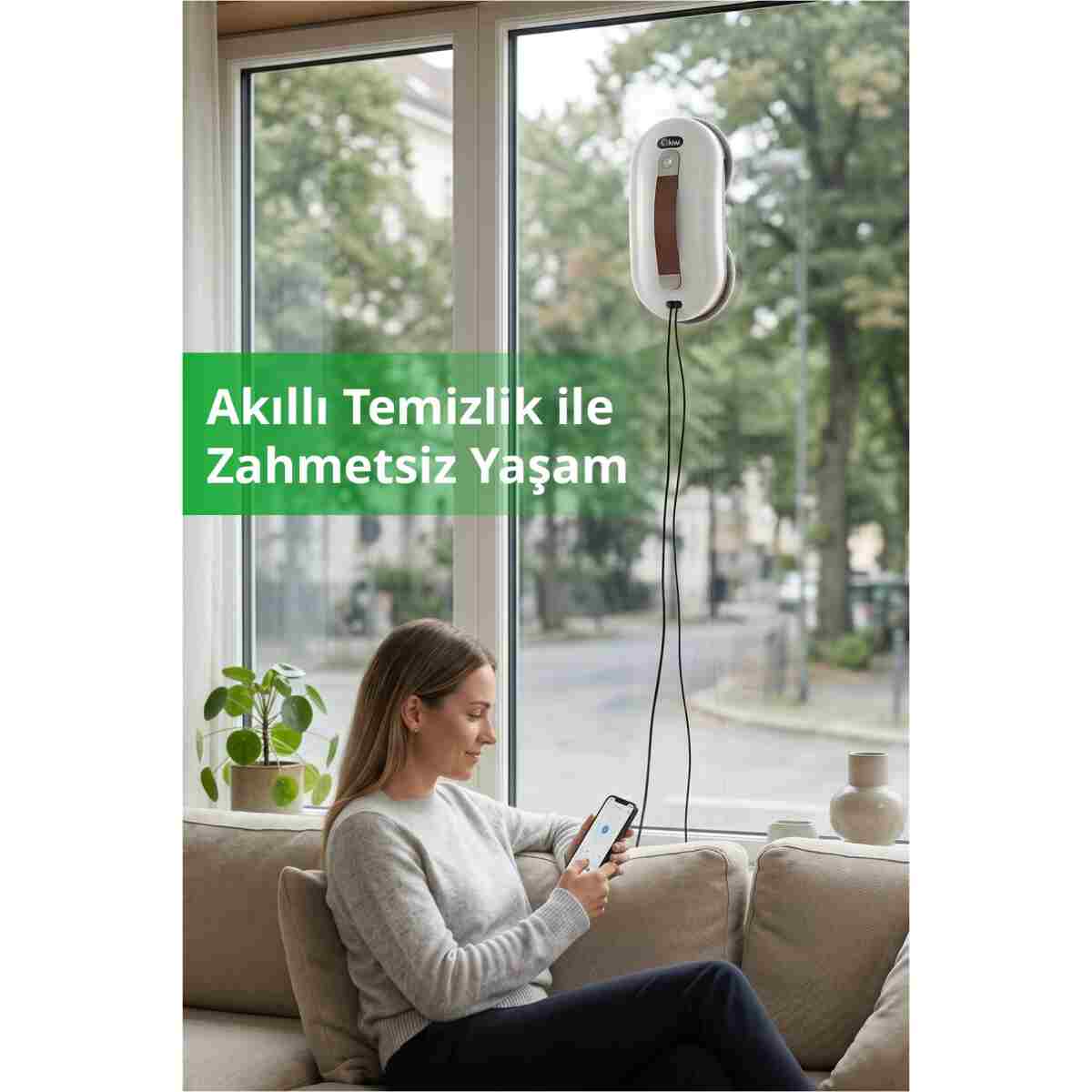 Kiwi KWC-7131 Pencere Temizleme Robotu | Otomatik Emiş & Çift Mop & Uzaktan Kumanda - Görsel 6