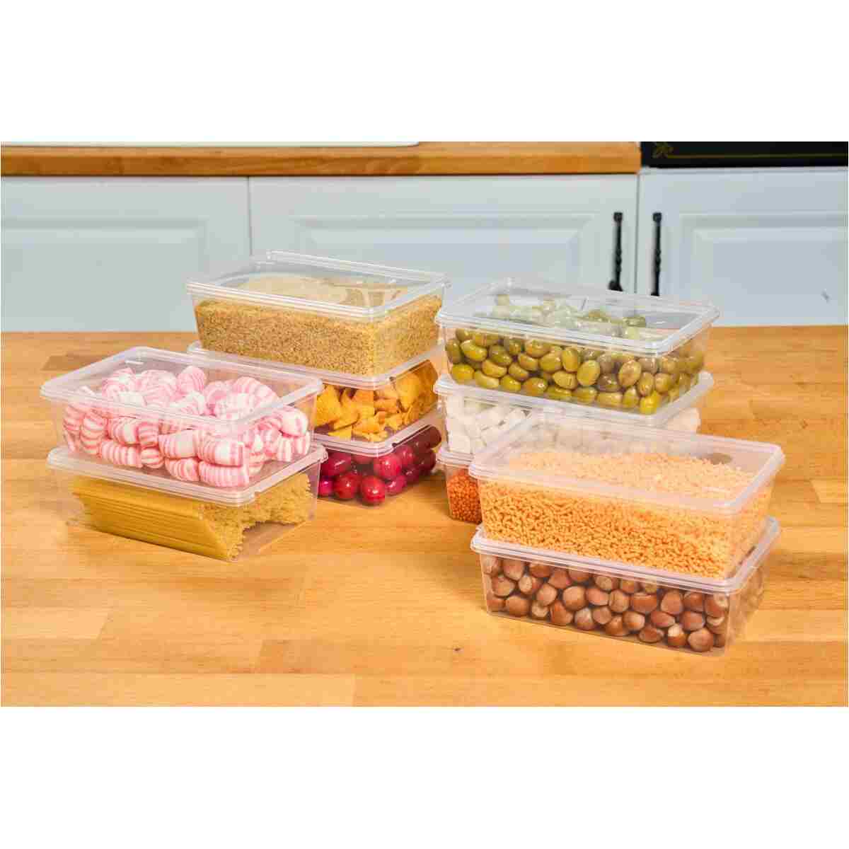 SUPERPUP Plastik Saklama Kabı 1 Ltre 10 Adet Kendinden Kapaklı Dondurucu Kabı Hava Almaz 19x13x6 Cm - Görsel 10