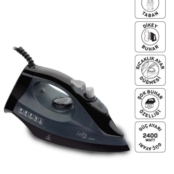 Arzum FL663 Felix Liena Seramik Tabanlı Ütü, 2400W, 120 g/dk Şok Buhar, Otomatik Temizleme, Dik Buhar