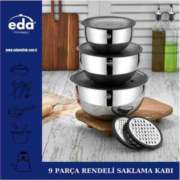 Eda 9 PARÇA RENDELİ SAKLAMA ÇIRPMA KABI