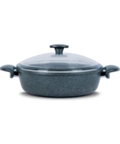 ThermoAD Granit Basık Pilav Karnıyarık Tencere 28 Cm Gri