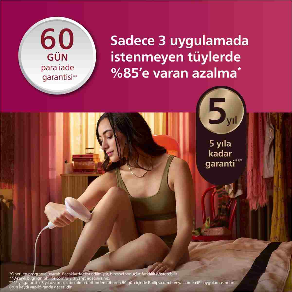 Philips Lumea 7000 Serisi SC1997/00 IPL Tüy Alma,Vücut ve Yüz için 2 Başlık,Çanta - Görsel 12