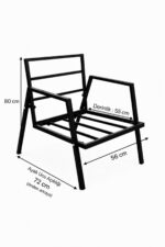 MB GARDEN FURNITURE DREAM Balkon, Bahçe Takımı, Cafe, Metal Kanepe, Koltuk Takımı, Bahçe Mobilyası, 2+1+1 sehpalı - Görsel 4