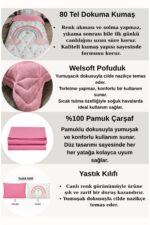 yok yok evim eve dair her şey Welsoft Pofuduk Çift Taraflı GÖKKUŞAĞI Desenli Tek Kişilik Yorgan Uyku Seti - Görsel 5