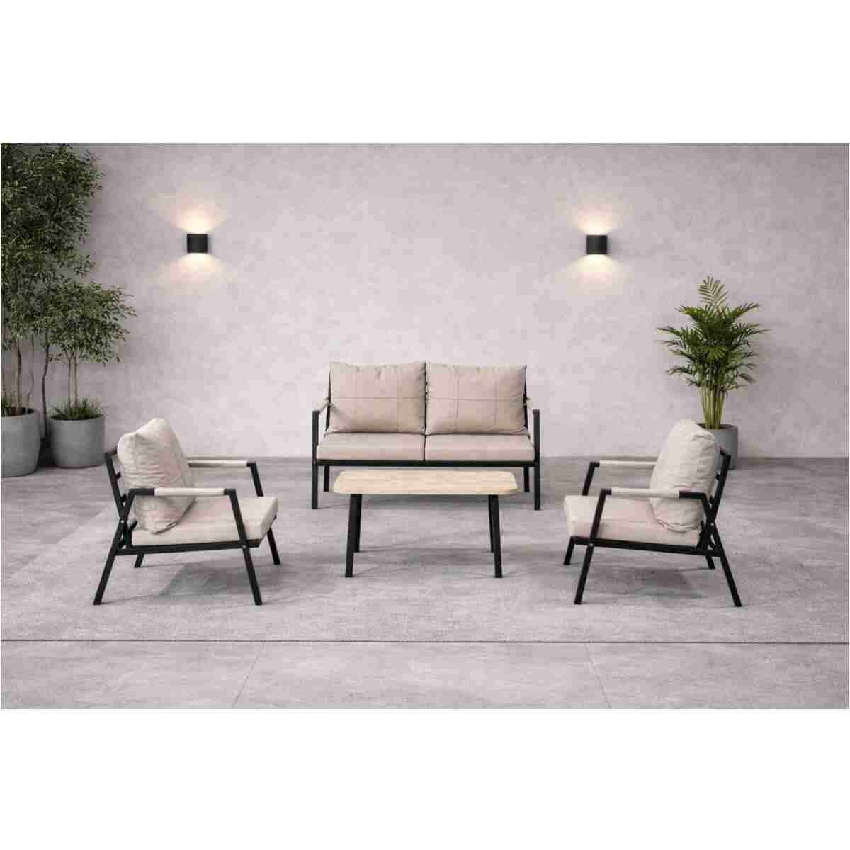 MB GARDEN FURNITURE DREAM Balkon, Bahçe Takımı, Cafe, Metal Kanepe, Koltuk Takımı, Bahçe Mobilyası, 2+1+1 sehpalı - Görsel 2