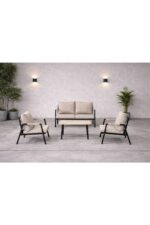 MB GARDEN FURNITURE DREAM Balkon, Bahçe Takımı, Cafe, Metal Kanepe, Koltuk Takımı, Bahçe Mobilyası, 2+1+1 sehpalı - Görsel 2