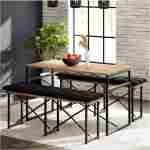 eportatif Masa Takımı Minderli Bench Bank Masa Seti 120x60 Masa Mutfak Masası Yemek Masası Çam 1554