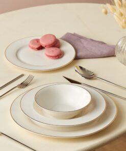 Karaca Elegance Bone Rebeca 24 Parça 6 Kişilik Yemek Takımı Gold