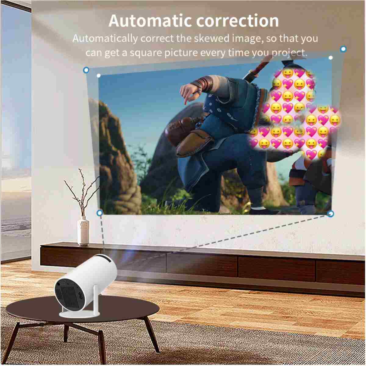 Magcubic Mini Beyaz Taşınabilir Sinema Projektörü 720p Ev Sineması Bluetooth Android Projeksiyon. - Görsel 6