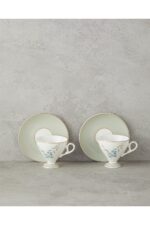 English Home Valentina New Bone China 4 Parça 2 Kişilik Kahve Fincan Takımı 80 ml Açık Yeşil