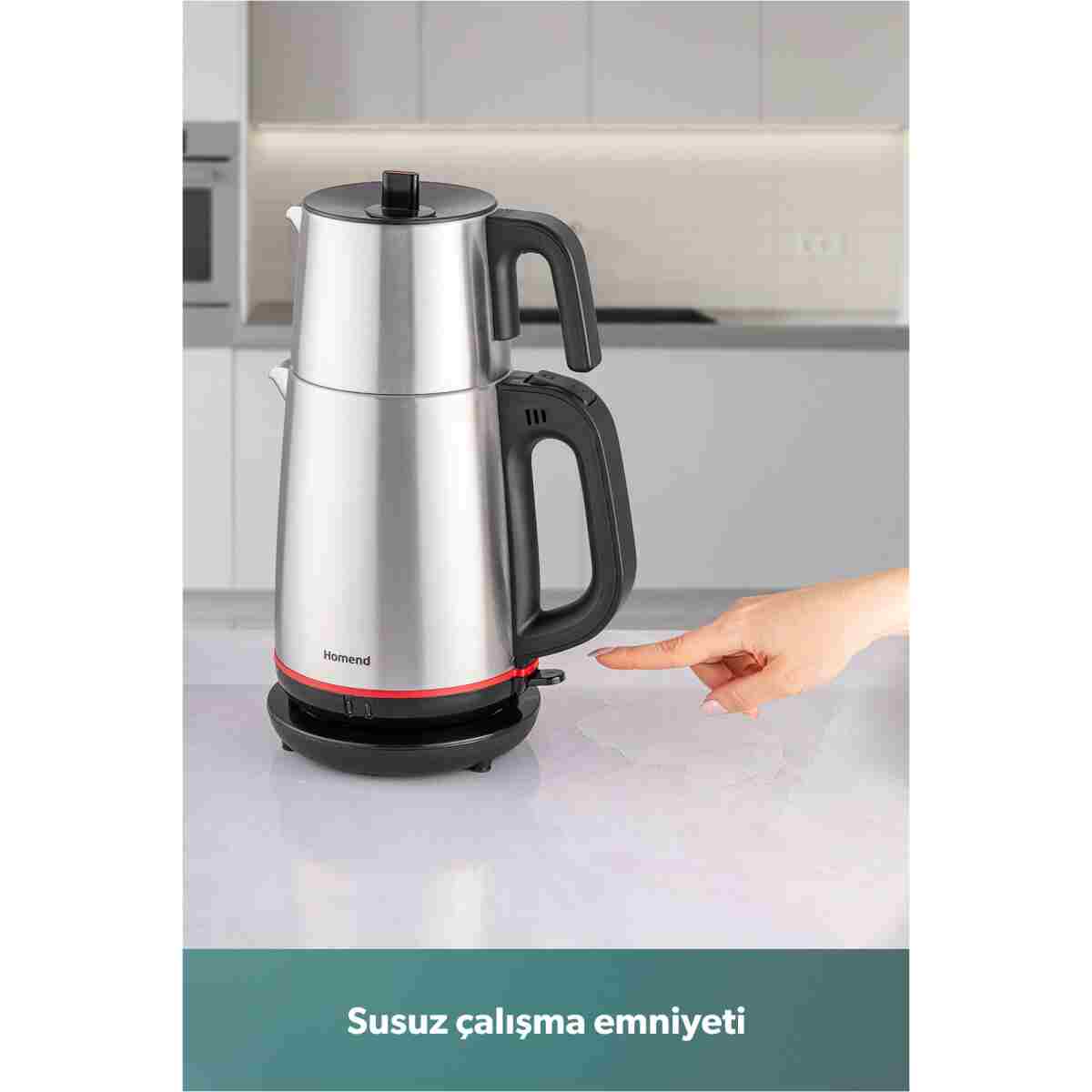 HOMEND Royaltea 1711h Inox Çay Makinesi Siyah - Görsel 16