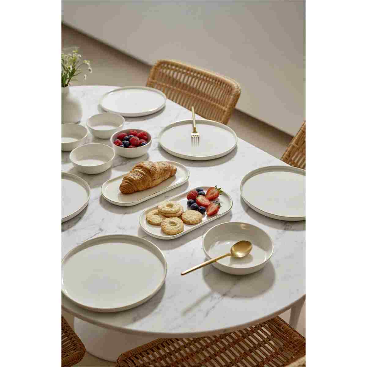 Kitchen Life Altın Yaldızlı Kahvaltı Takımı Caotıc Gold -Lüx Kahvaltılık Sunum Seti Tabağı - Görsel 3
