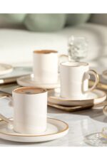 English Home Marella Porselen 12 Parça 6 Kişilik Kahve Fincan Takımı 85 ml Gold - Görsel 4