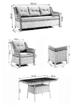 Evdemo Eren Rattan Puflu Bahçe Balkon Takımı 3+1+1 Gri - Görsel 7