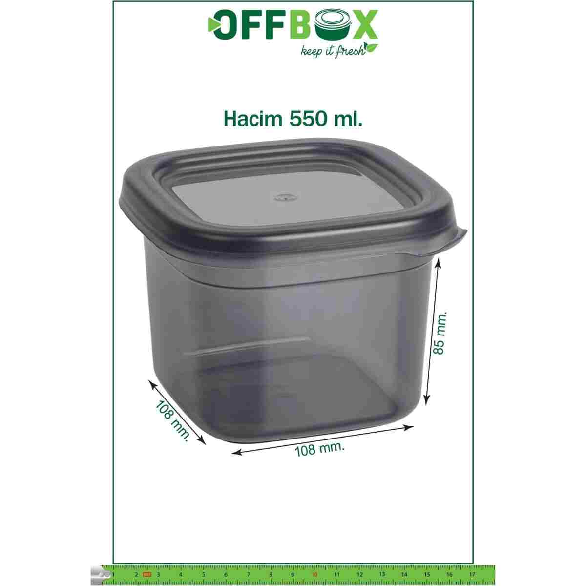 OFFBOX 6 Adet 12 Parça 0,55 Litre Kare Erzak Saklama Kabı Baharatlık Seti 20 Etiket Hediyeli - Görsel 13