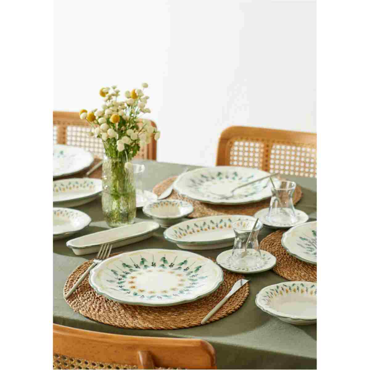 Bella Maison Adelina Stoneware 26 Parça 6 Kişilik Kahvaltı Takımı Yeşil - Görsel 9