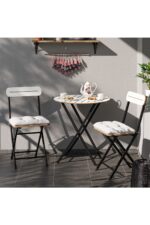 Güzelkan Minderli Bistro Takım Bahçe Masa Sandalye Yuvarlak - Görsel 2