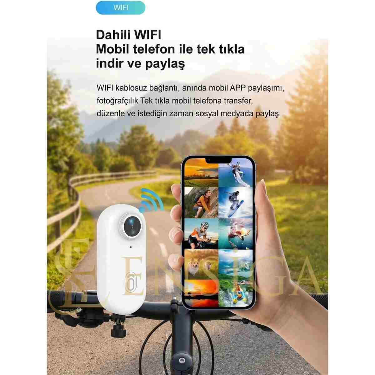 EN SİGA WiFi Spor Kamera 4K Manyetik Mini Aksiyon Kamera Ultra HD H.265 Taşınabilir Vlog Kamera - Görsel 12
