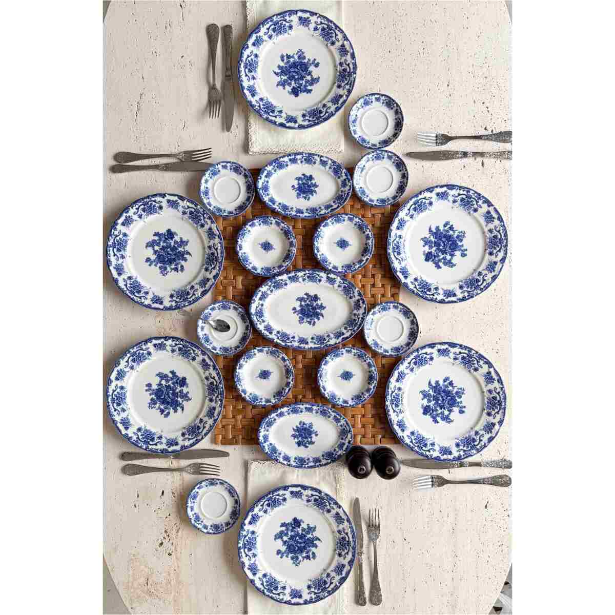 porselenden Antique green 19 Parça 6 Kişilik Porselen Kahvaltı Takımı - Görsel 6