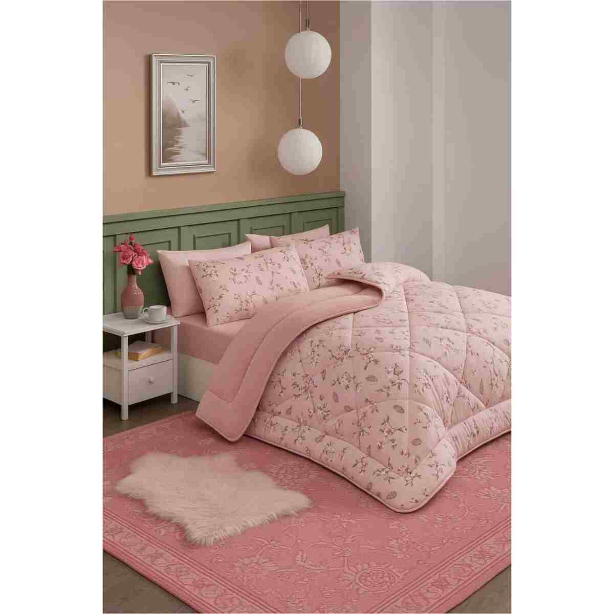 Home Çift Kişilik Welsoft Yorgan Uyku Seti Leopar Desen | Lastikli Çarşaflı | Çeyiz Seti | 6 PARÇA - Görsel 9