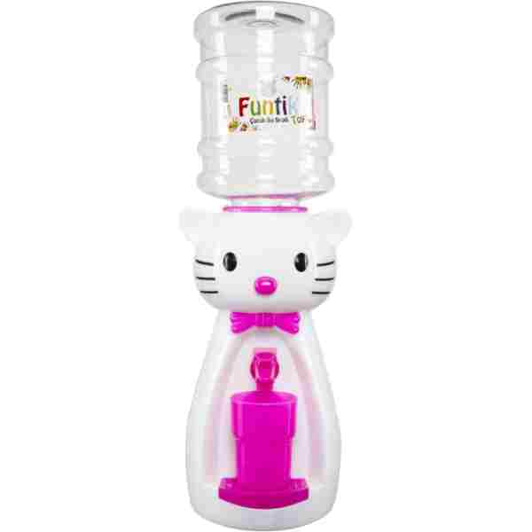 Funtik Toys Funtik Kedi Figürlü Damacanalı Çocuk Mini Su Sebili 2,5 L – Masaüstü Beyaz Üzeri Pembe