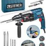 STEİNER Alman 4000 Watt Profesyonel Kırıcı Delici Hilti Darbeli Matkap Gri + 5 Adet Uç + Mandren